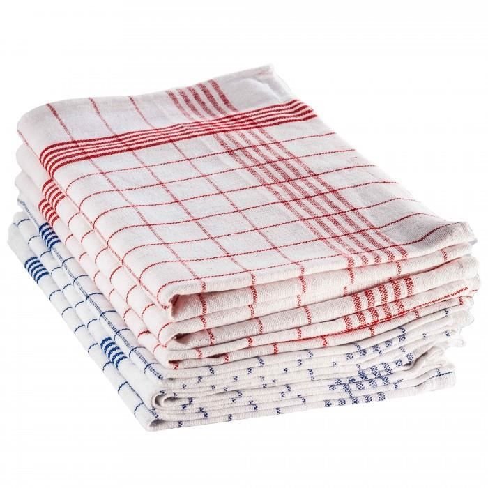 Torchons de cuisine 100% coton - Motif carreaux