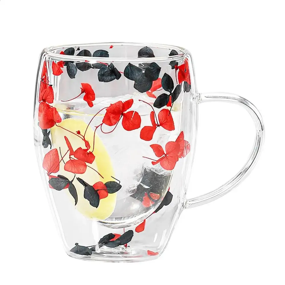 Tasse double paroi en verre résistant
