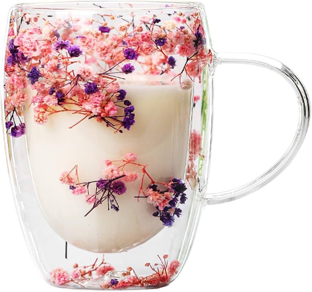 Tasse double paroi en verre résistant