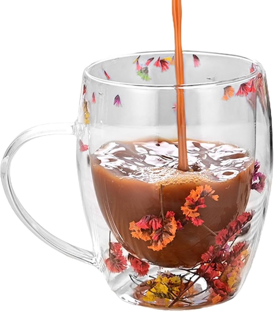 Tasse double paroi en verre résistant