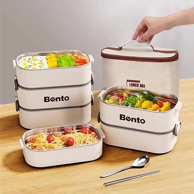 Bento box empilable inox & pochette isotherme