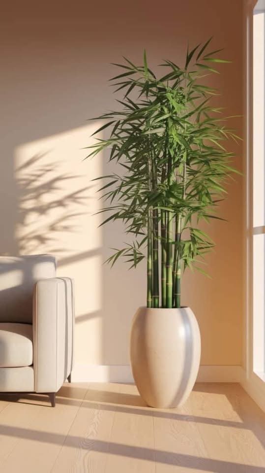 Bambou artificielle avec cache pot