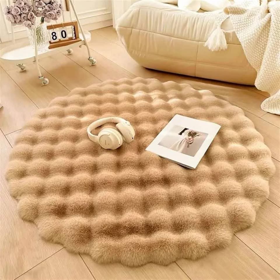 Tapis fourrure rond