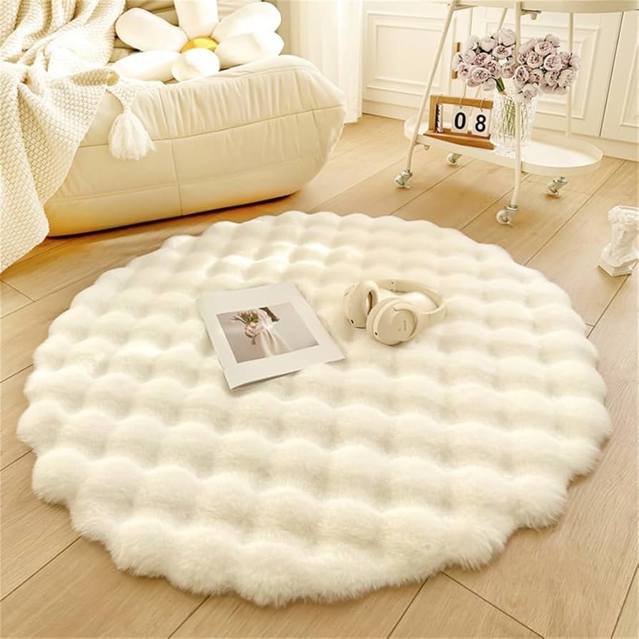 Tapis fourrure rond
