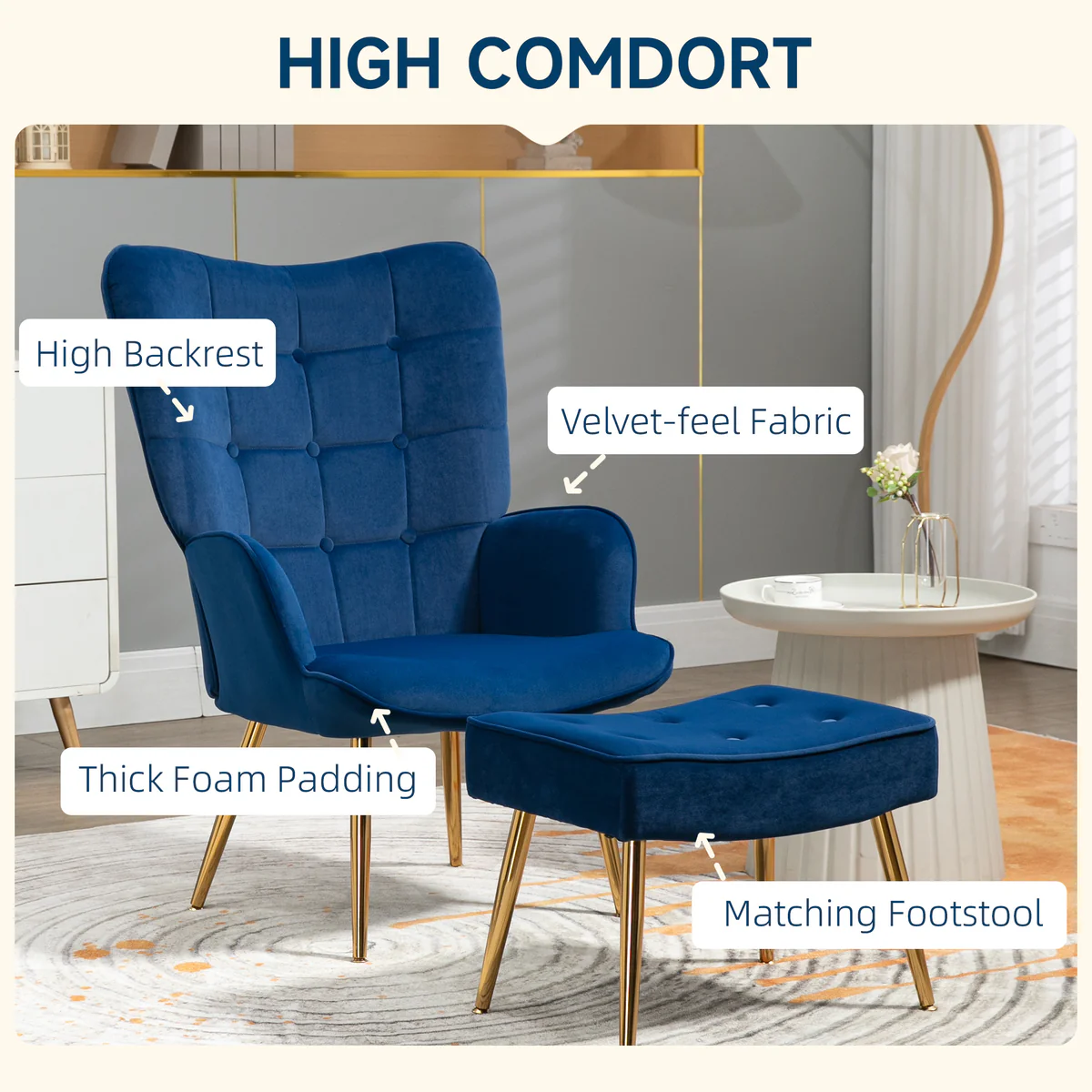 Ensemble fauteuil avec repose pieds